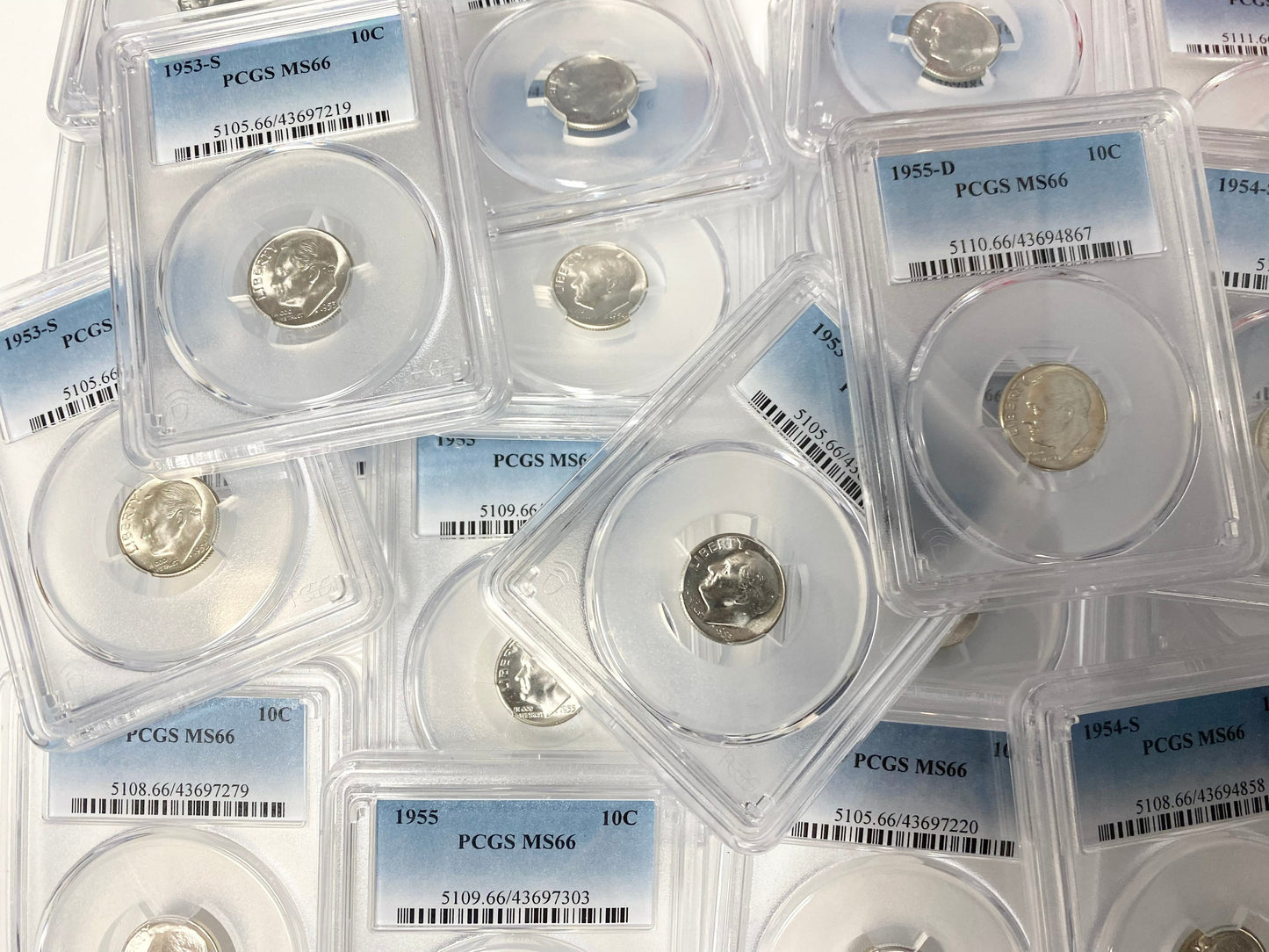 Silver Roosevelt Dime Certified MS66 Grab Bag - CoinsTV