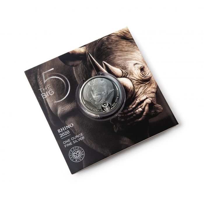 2020 South Africa Big Five Rhino - 1 Oz Silver - South African Mint - BU