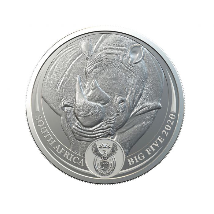 2020 South Africa Big Five Rhino - 1 Oz Silver - South African Mint - BU
