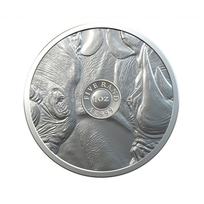 2020 South Africa Big Five Rhino - 1 Oz Silver - South African Mint - BU - CoinsTV