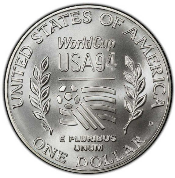 1994 D World Cup Commemorative Silver Dollar - CoinsTV