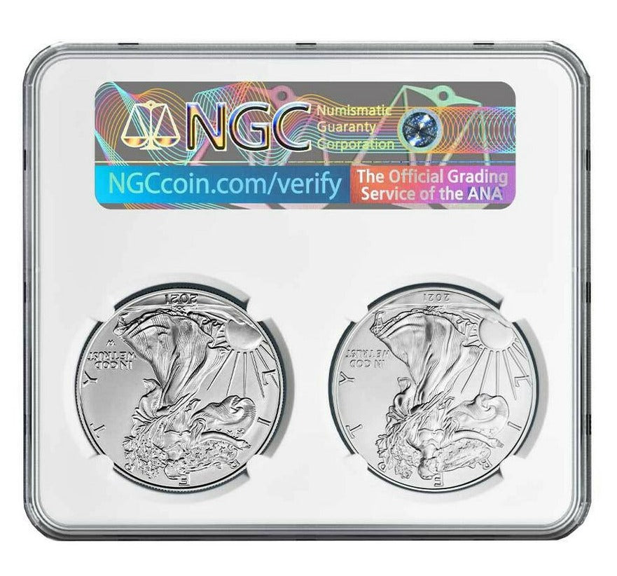 2021 Silver Eagle - Transitional Set - Type 1 & Type 2- Final/First 400 - NGC MS70 - CoinsTV