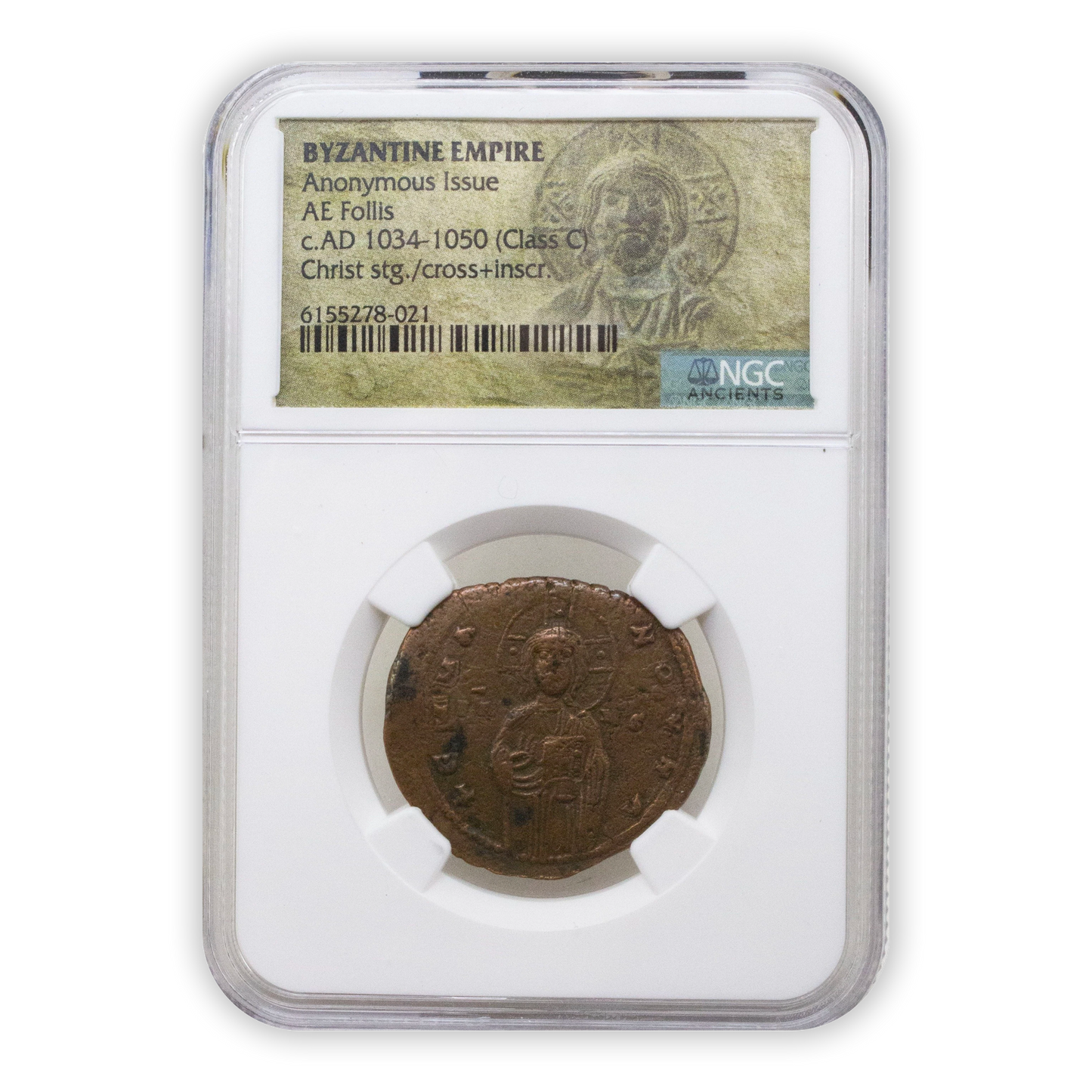 Dark Ages Byzantine Bronze Folles with Bust of Christ - NGC Certified