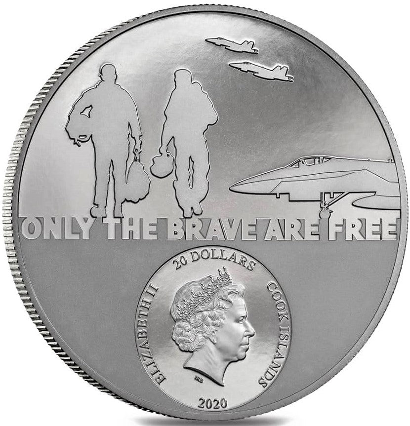 2020 3oz Proof Silver - Real Heroes Series - Fighter Pilot- Cook Islands Coin - CoinsTV