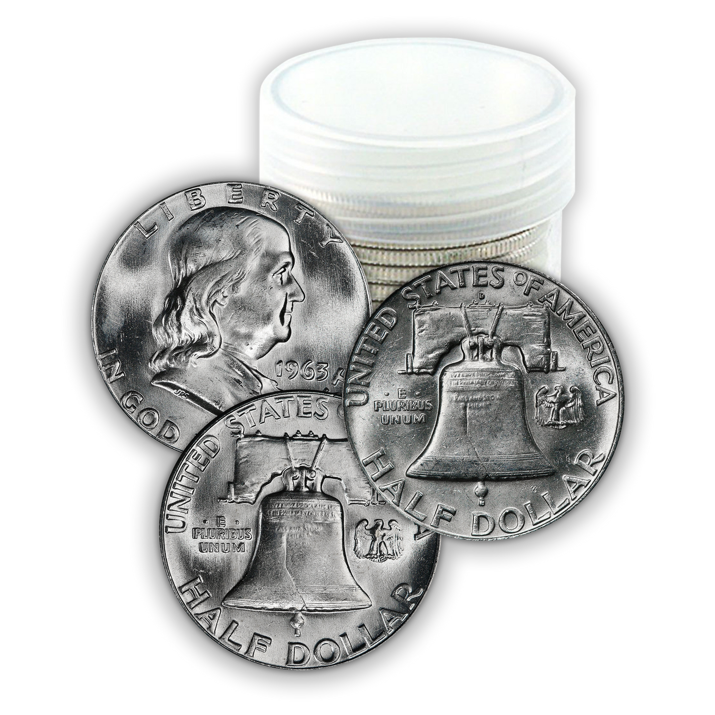 Franklin 90% Silver Half Dollar Roll of 20 - PDS - Uncirculated - CoinsTV