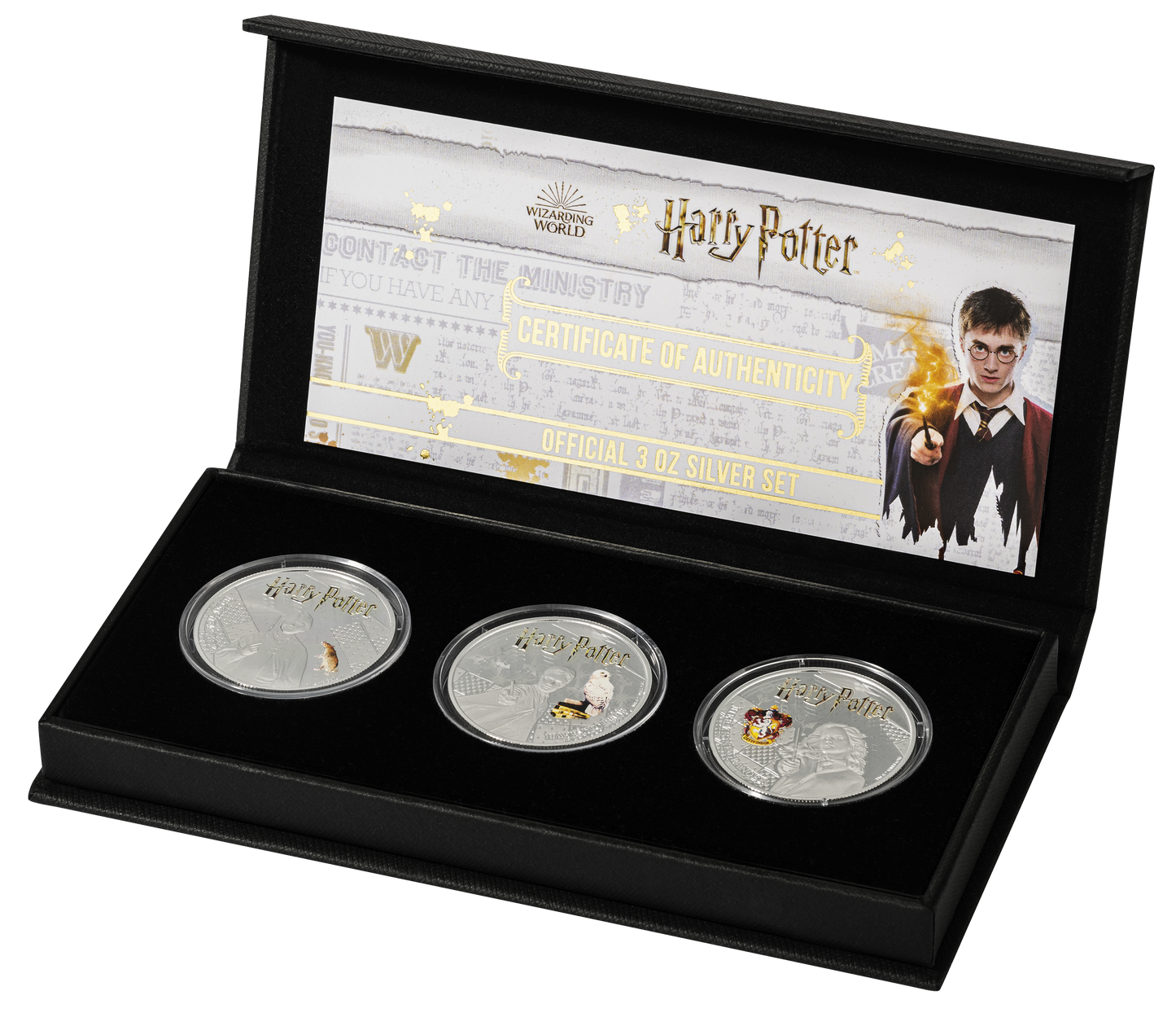 2021 Wizarding World of Harry Potter 1 Oz Silver Coin 3 pc Proof Set - CoinsTV
