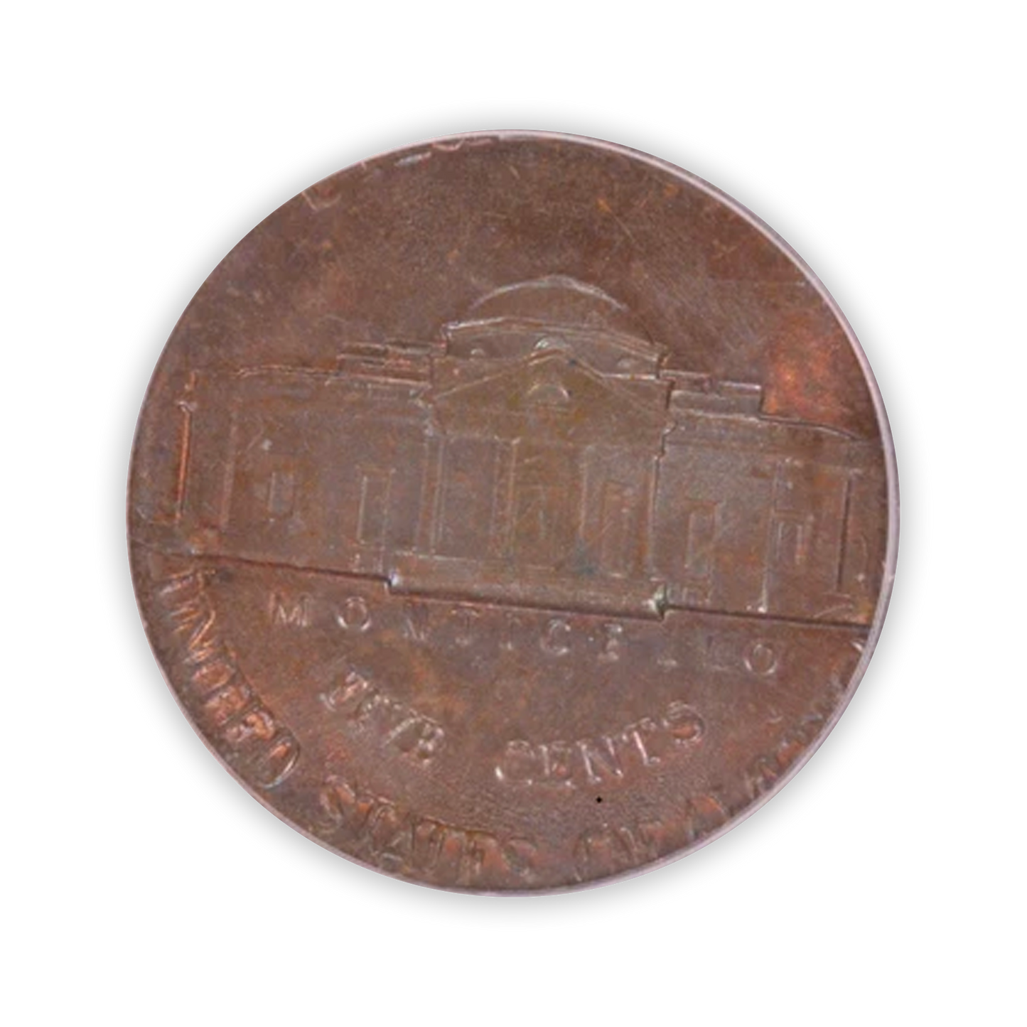 Jefferson Nickel Struck on Lincoln Cent - PCGS MS64 - CoinsTV