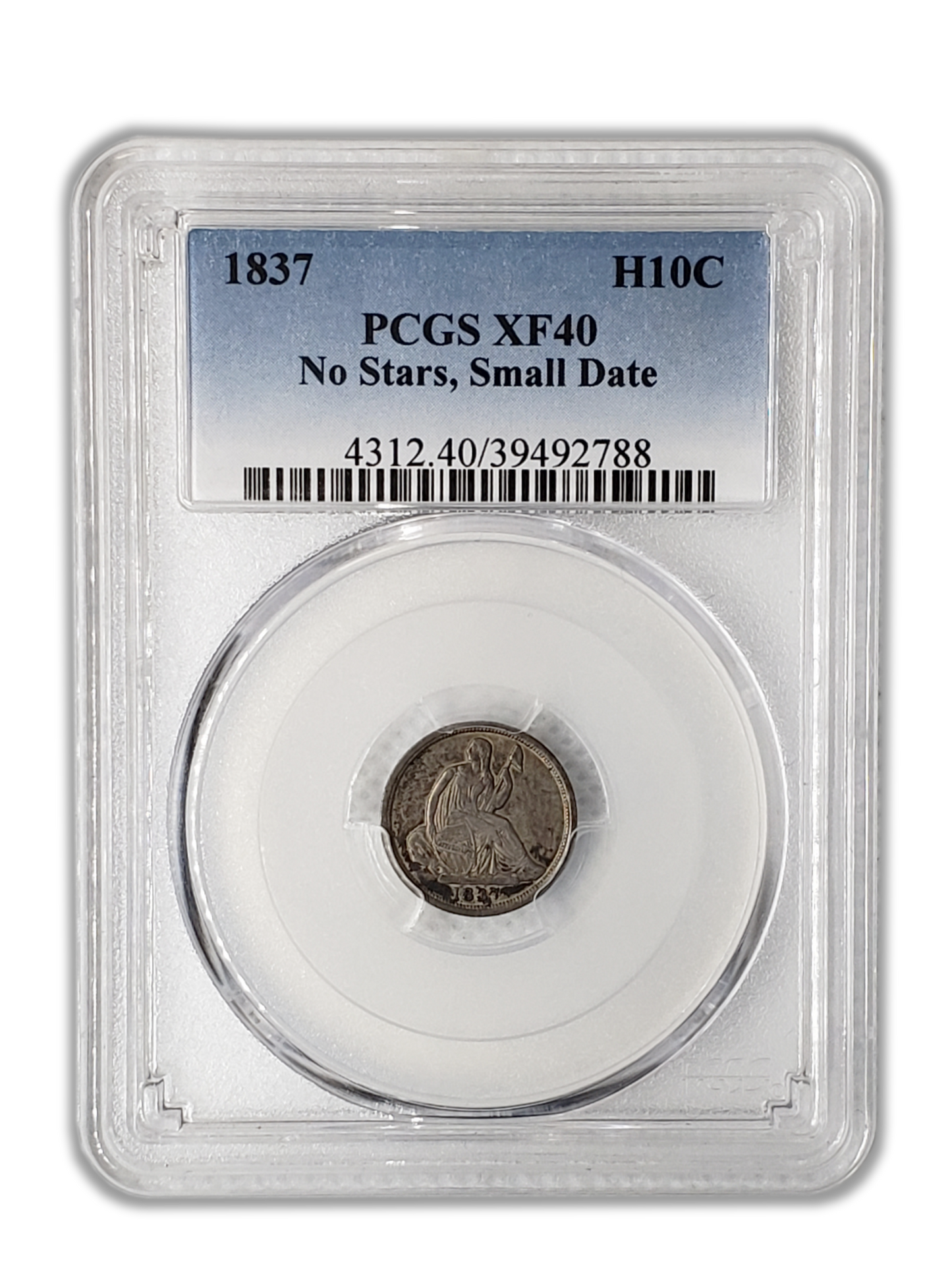 1837 Seated Liberty Half Dime - PCGS XF40 No Stars Small Date - CoinsTV