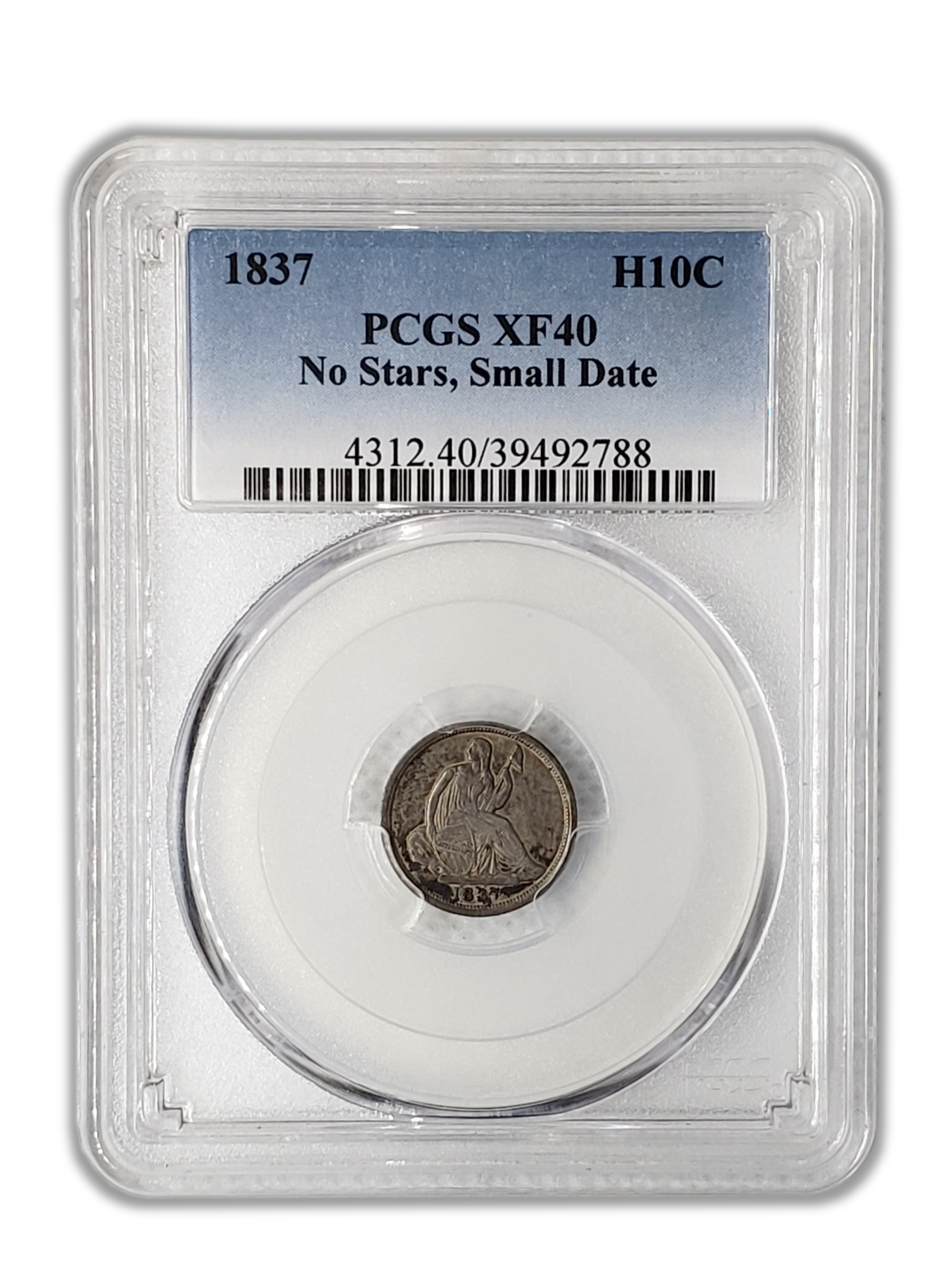 1837 Seated Liberty Half Dime - PCGS XF40 No Stars Small Date - CoinsTV