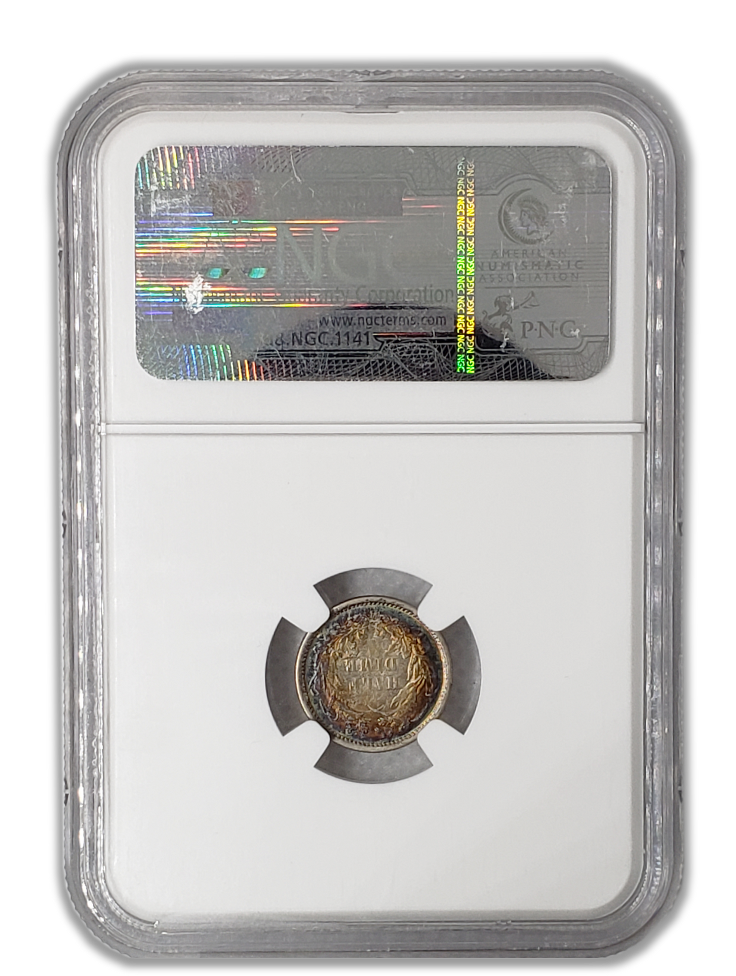 1870 Seated Liberty Half Dime - Philadelphia NGC AU55 Toning - CoinsTV