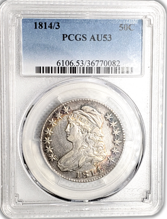 1814/3 Capped Bust Half Dollar Philadelphia - PCGS AU53 - CoinsTV