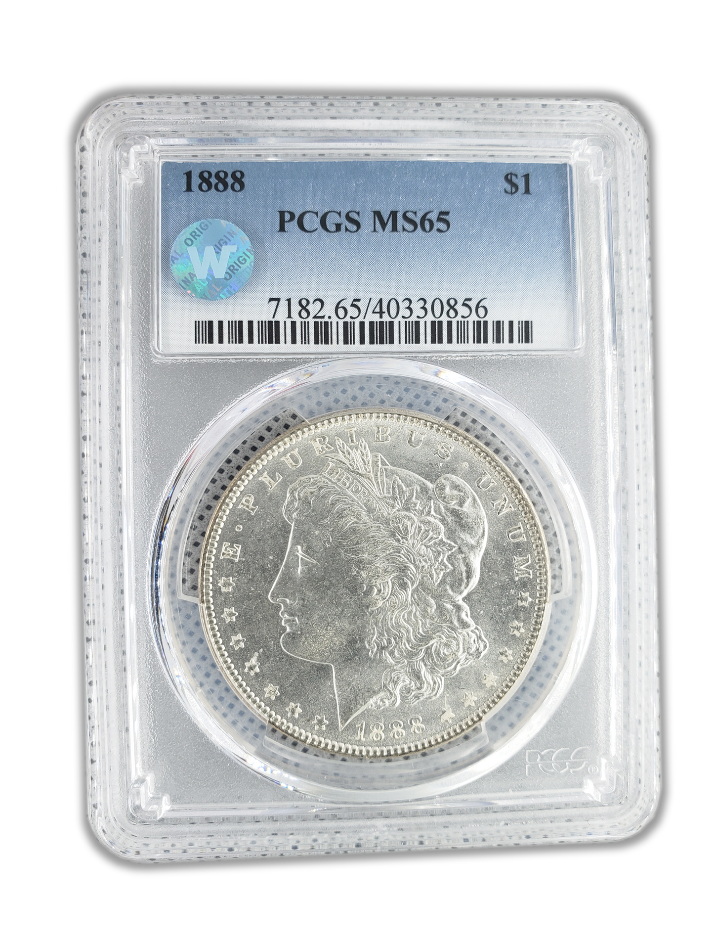 1888 Morgan Silver Dollar Philadelphia - PCGS MS65 Sight White