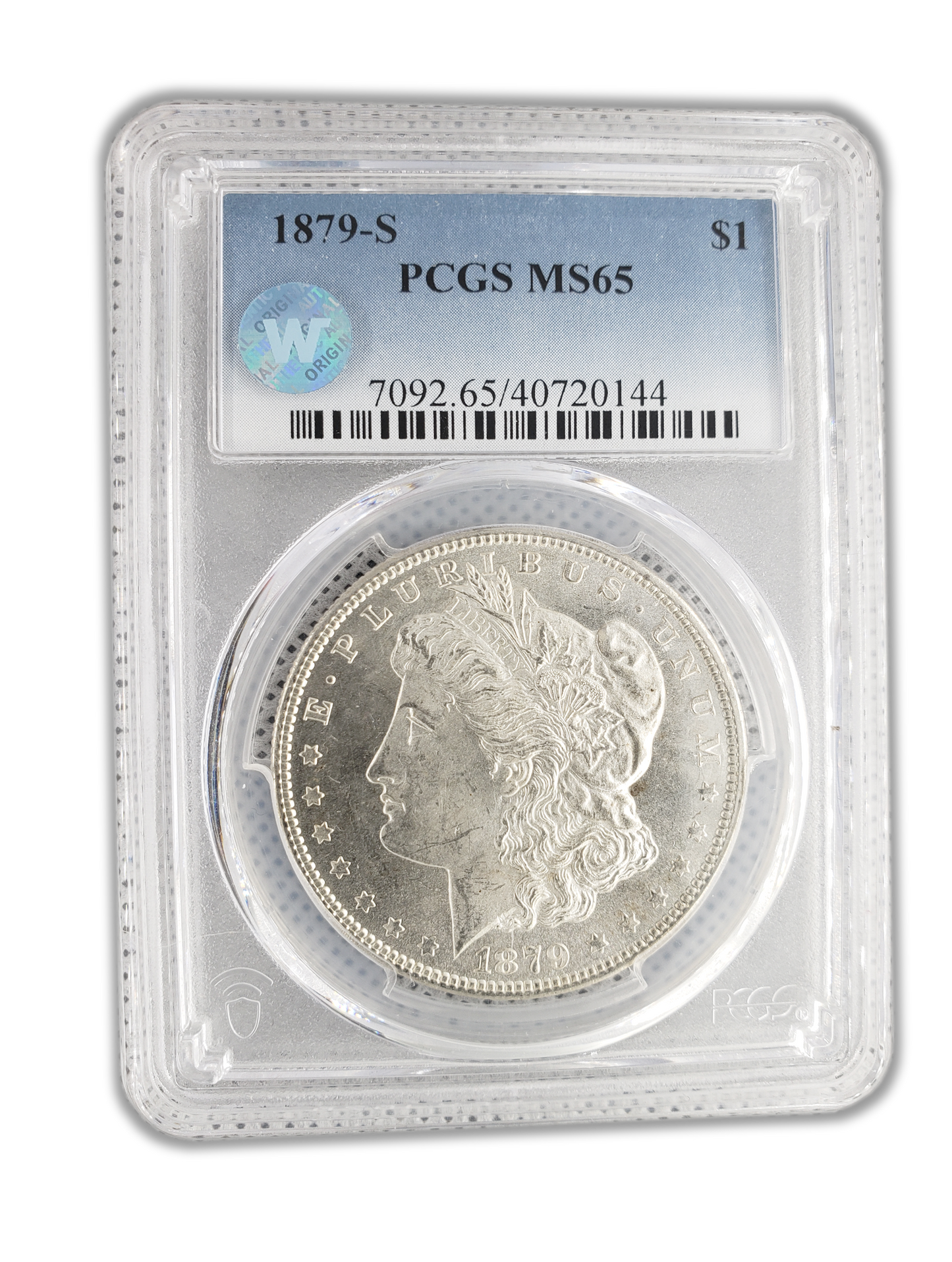 1879 Morgan Silver Dollar San Francisco - PCGS MS65 Sight White