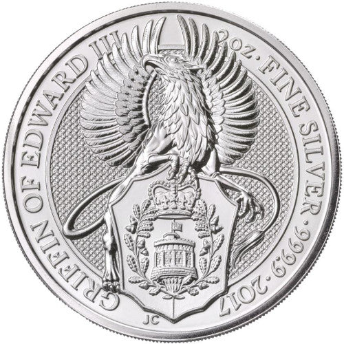 2017 Griffin of Edward III 2 Oz Silver Bullion - Queen's Beast