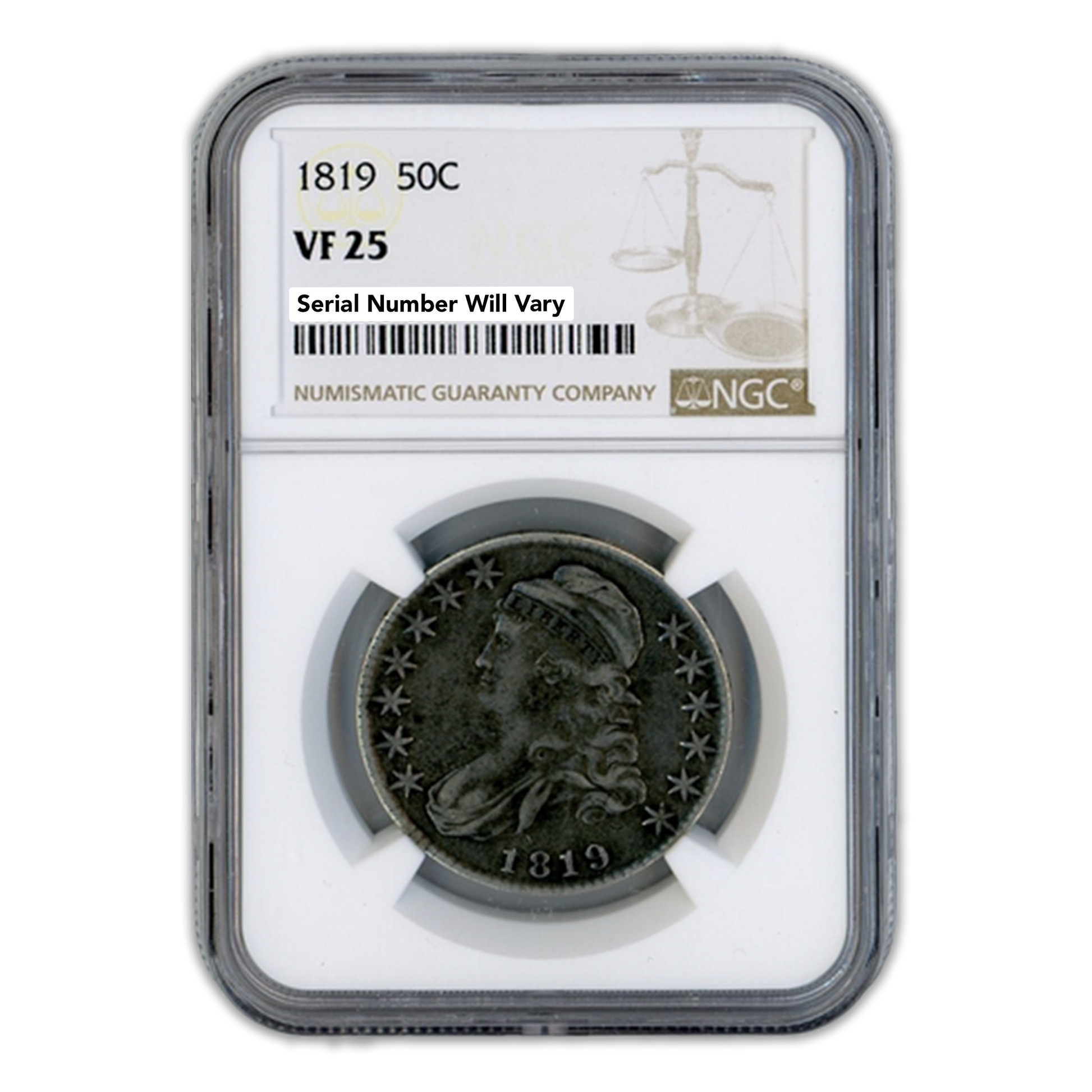 1819 Capped Busted Half Dollar - NGC VF25 - CoinsTV