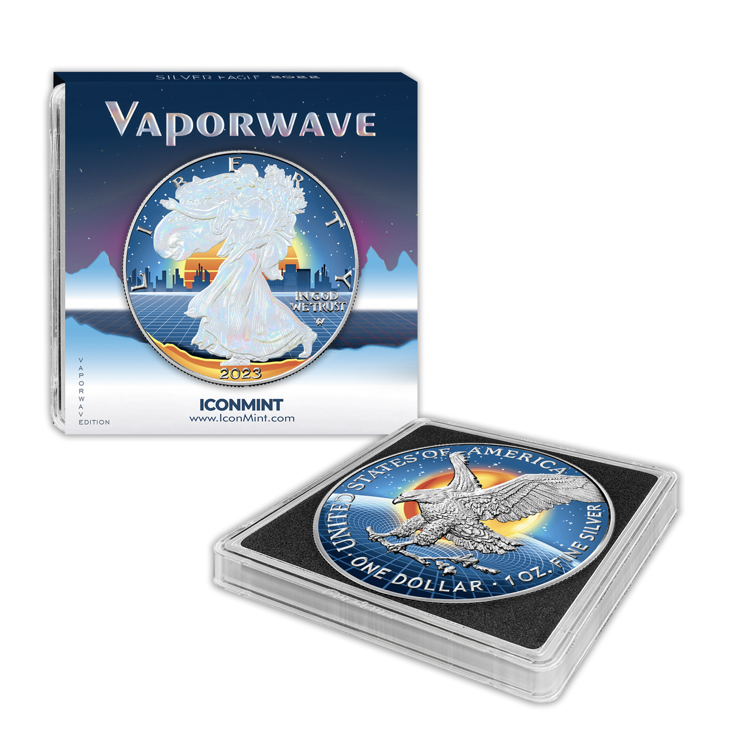 PREORDER: 2023 VaporWave Silver Eagle - Icon Mint - CoinsTV