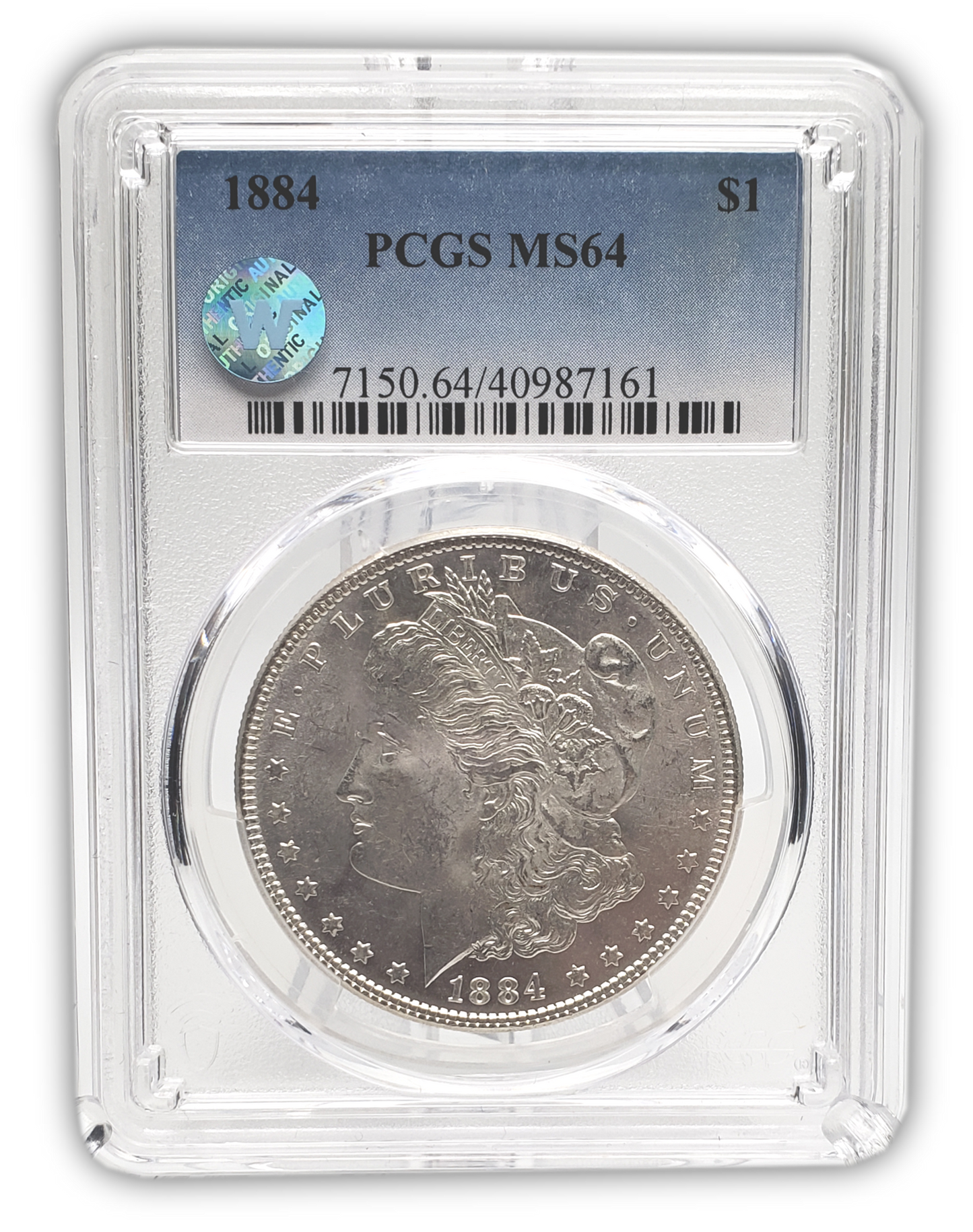 1884 Morgan Silver Dollar Philadelphia - PCGS MS64 Sight White