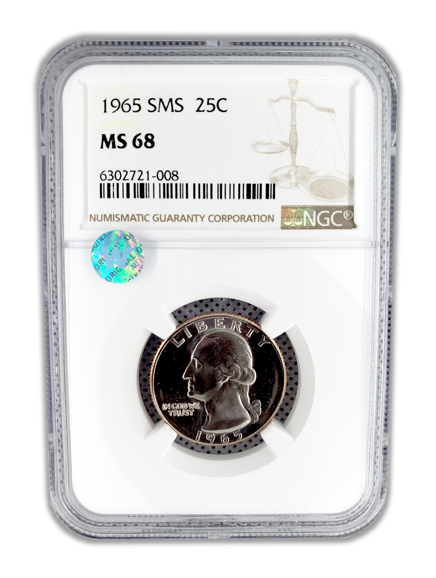 1965 Washington Quarter Philadelphia - NGC MS68 Sight White - CoinsTV