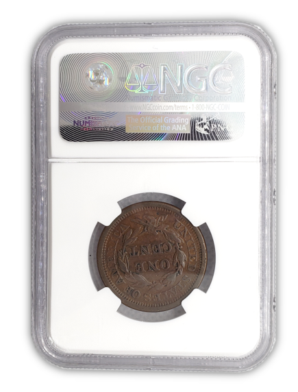 1850 Braided Hair Cent - NGC AU50 BN - CoinsTV