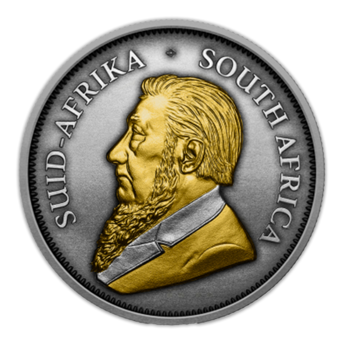2022 Krugerrand Black Ruthenium & Gold Enhanced 1 oz Silver Antique