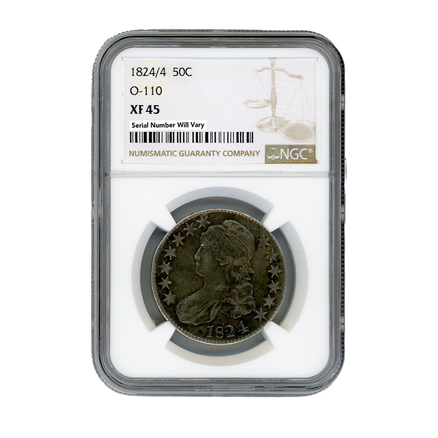 1824/4 Capped Bust Half Dollar O-110 - NGC XF45 - CoinsTV