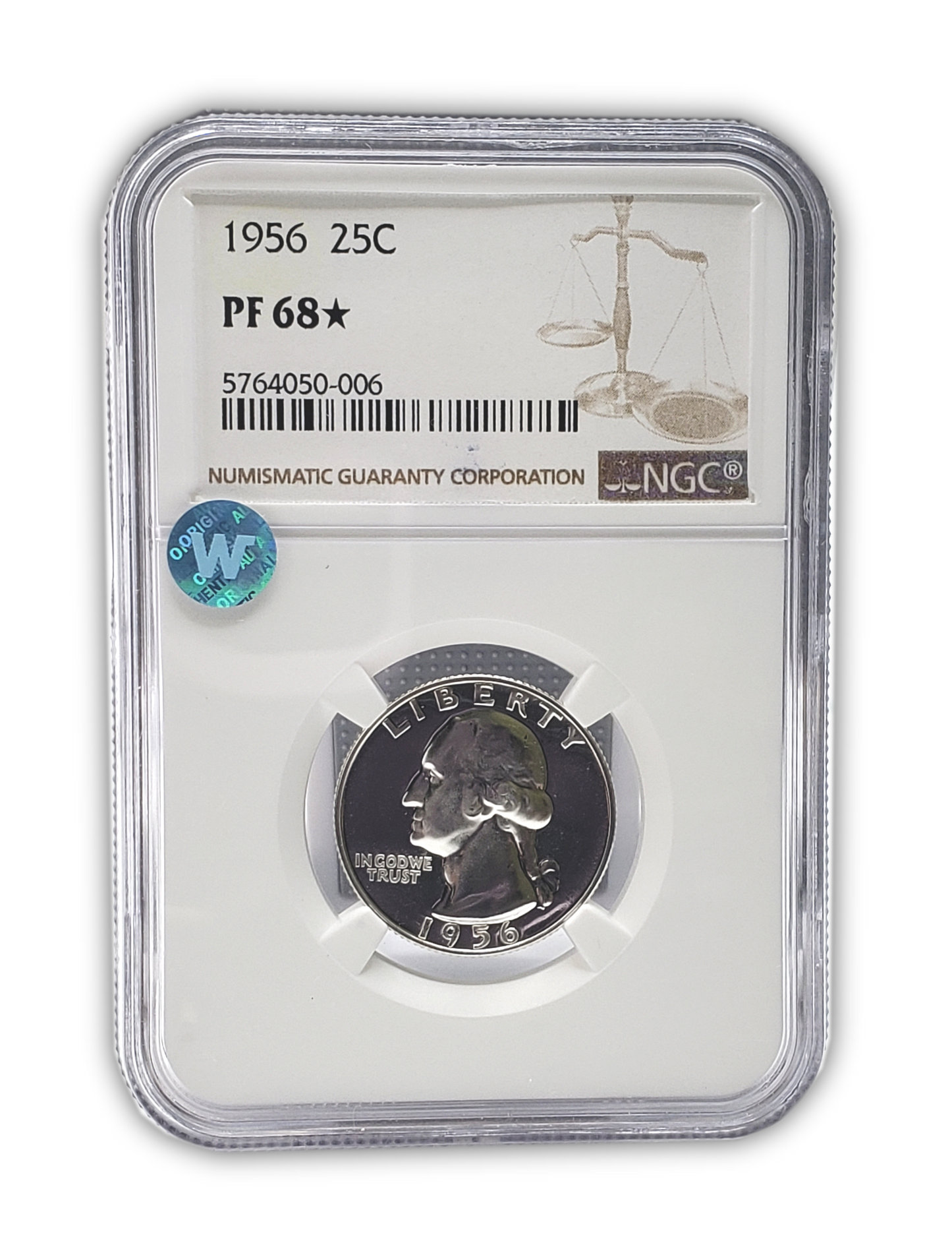 1956 Washington Silver Quarter Philadelphia - NGC - PF68 Star Sight White - CoinsTV