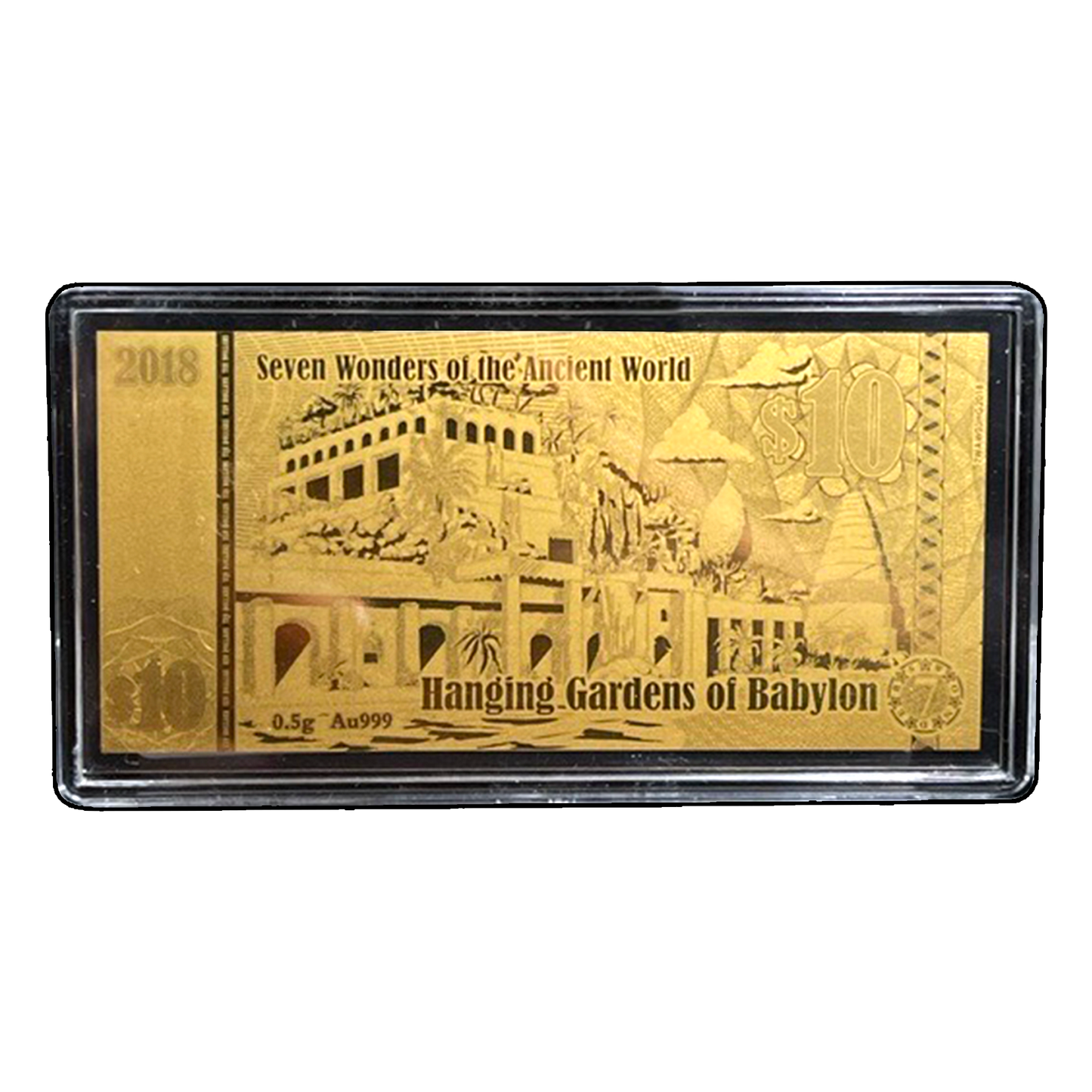 2018 Hanging Gardens of Babylon - Au PL 0.5 g Gold Flatbar - CoinsTV