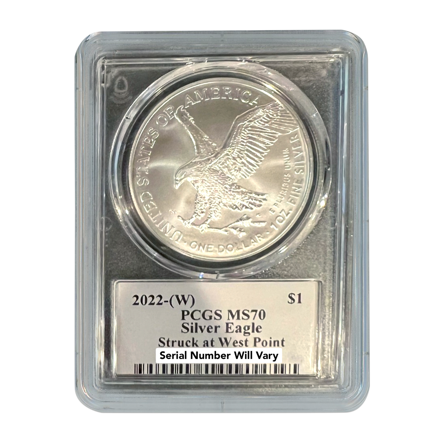 2022-W Silver Eagle PCGS MS70 Thomas Cleveland Signature Label - CoinsTV