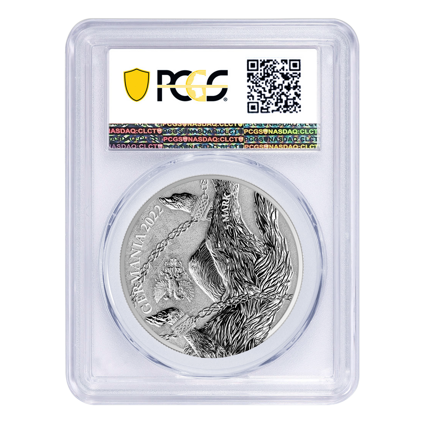 2022 1 oz Germania Fenrir Silver 5 Mark Fantasy Issue - PCGS MS70 - CoinsTV
