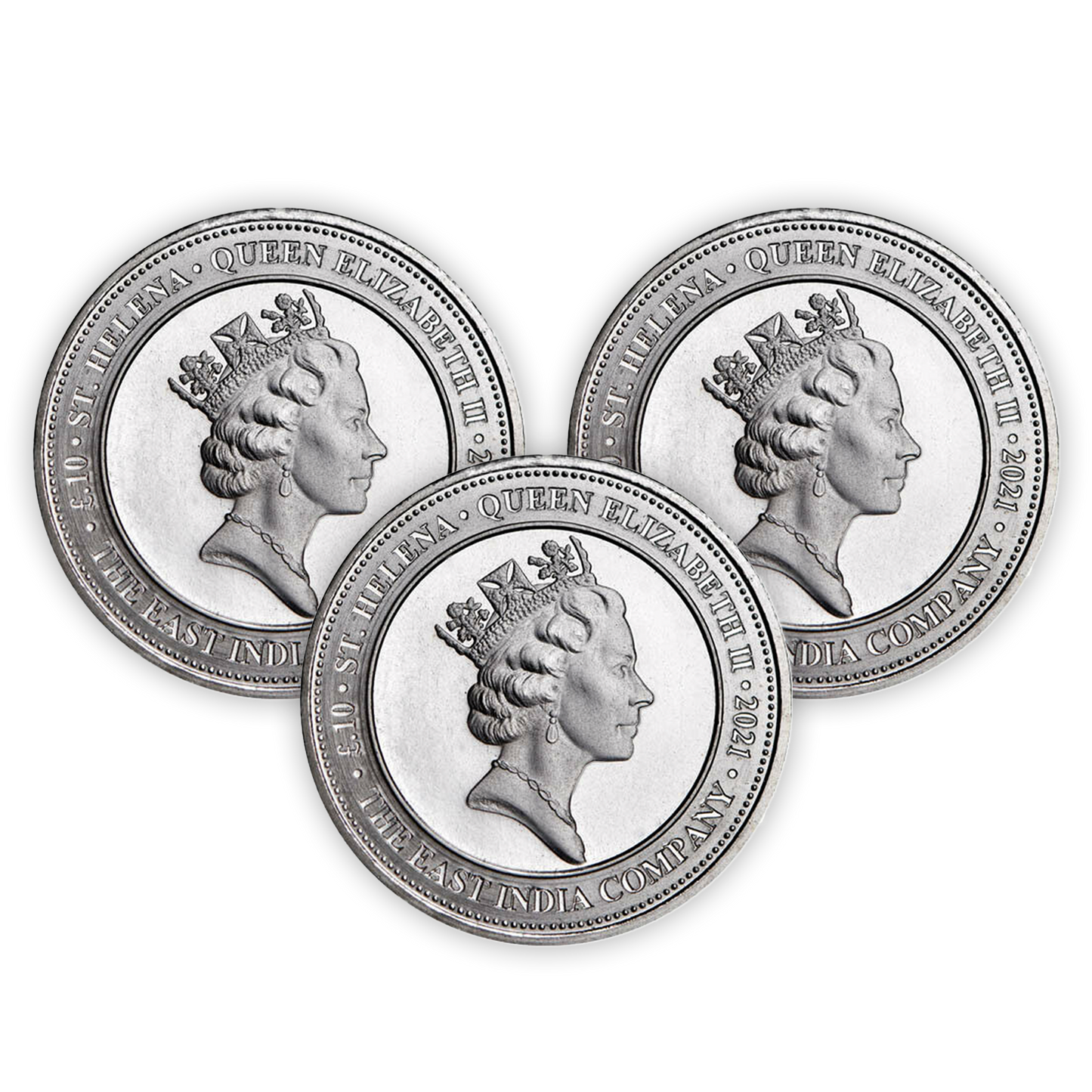 St. Helena Spade Guinea Shield 1/10 oz - 3 Pack - CoinsTV
