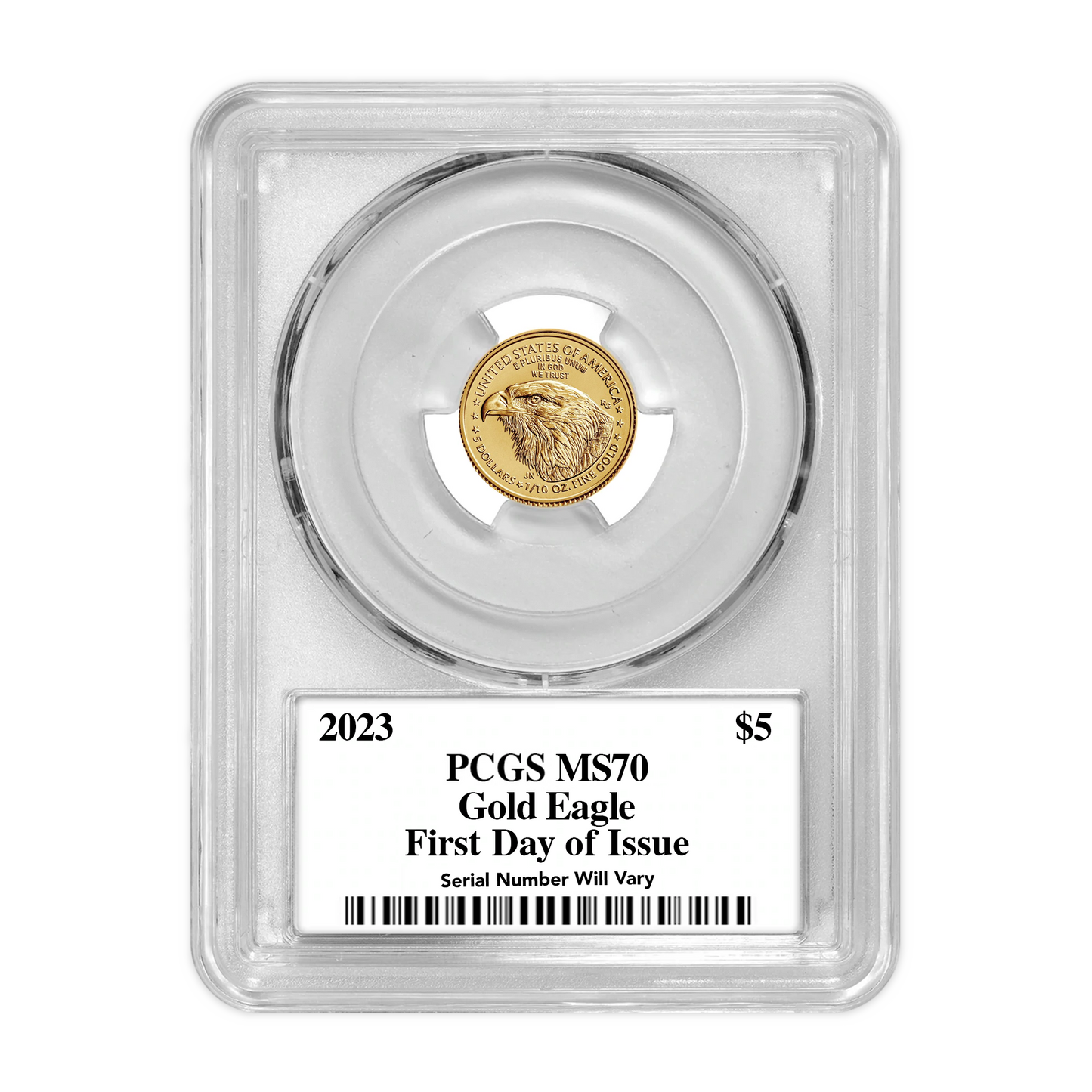 2023 $5 Gold Eagle - PCGS MS70 FDOI First Day of Issue Trumans Triumph Label - CoinsTV