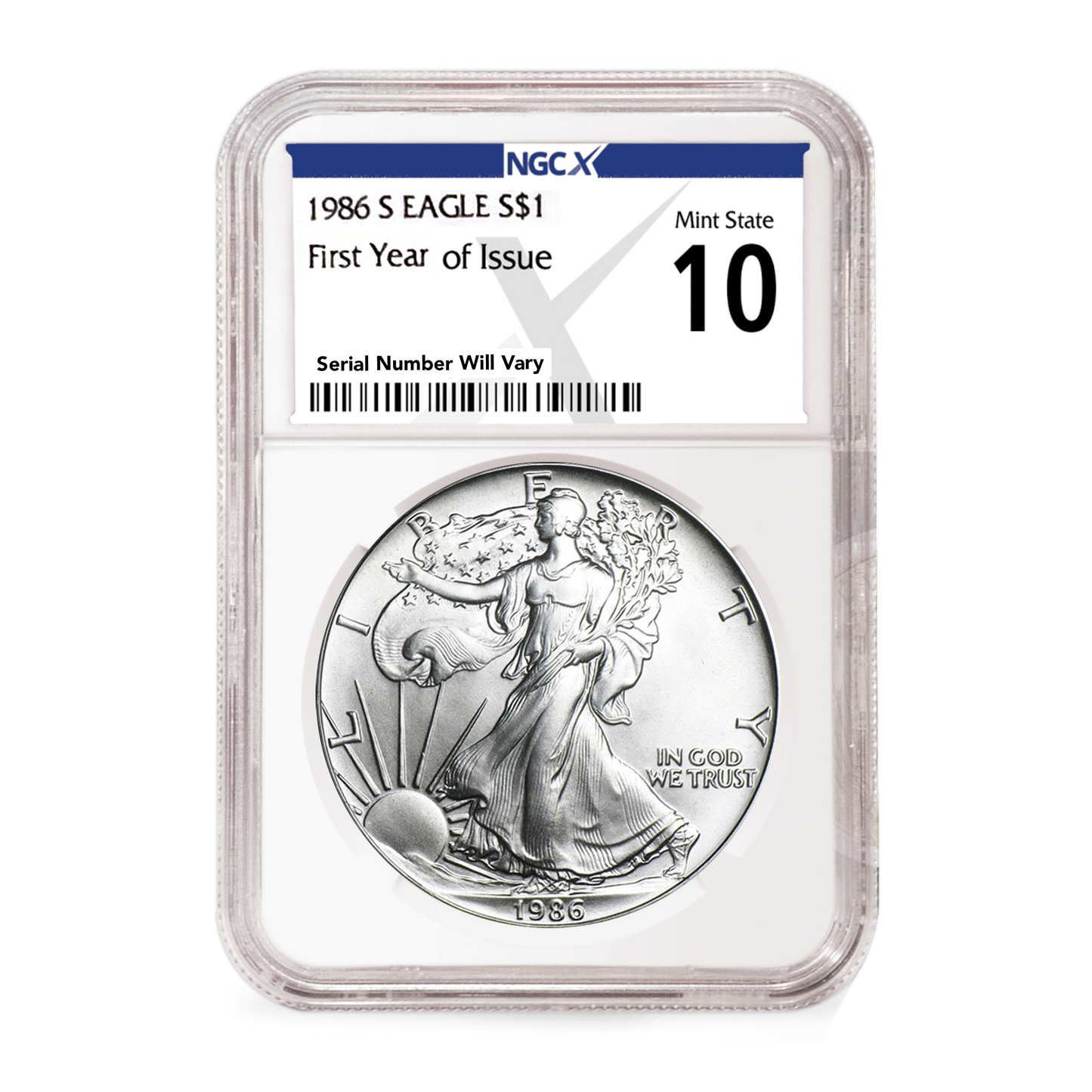 1986 Silver Eagle 2 pc Set - NGCX MS/PR10 - CoinsTV