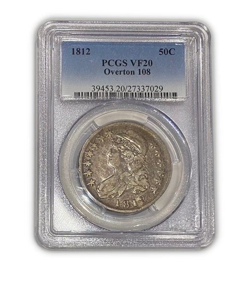 1812 Capped Bust Silver Half Dollar  - Philadelphia - PCGS VF20 - CoinsTV