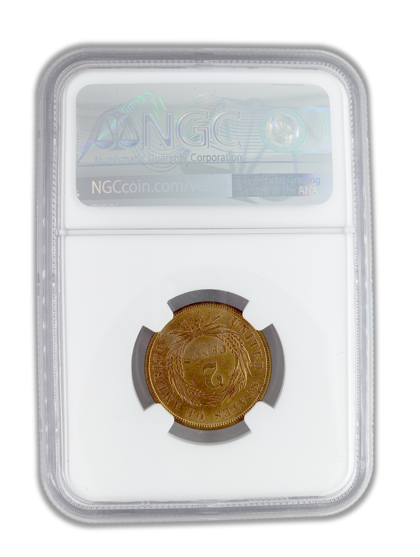 1865 Two Cent Piece - NGC MS65 RB - CoinsTV