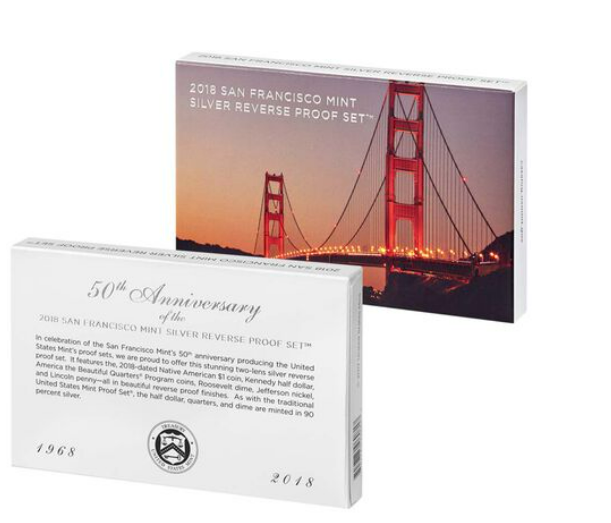 2018 Silver Reverse Proof Set - San Francisco - 10 Coins