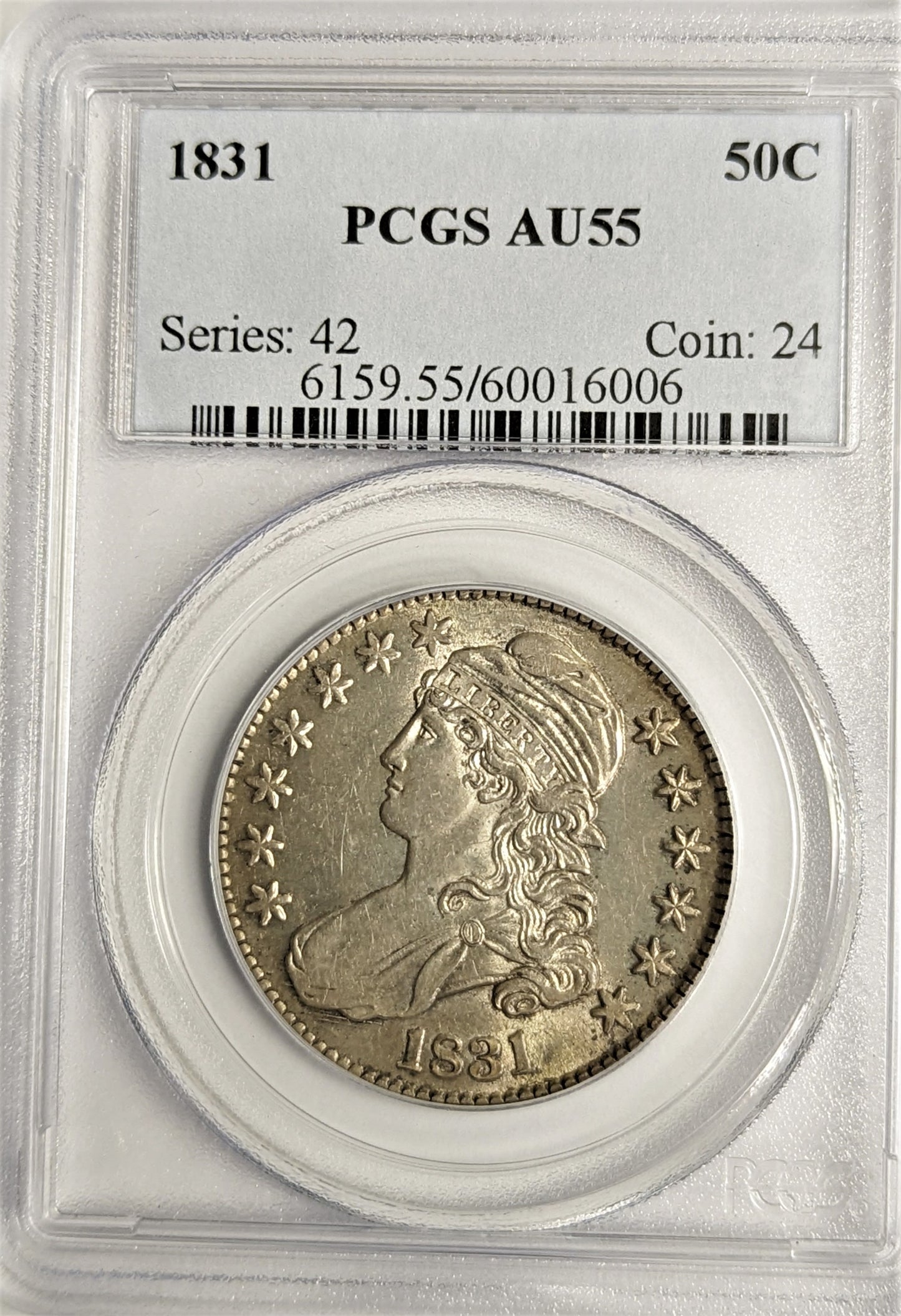 1831 Capped Bust Half Dollar PCGS AU55 Philadelphia