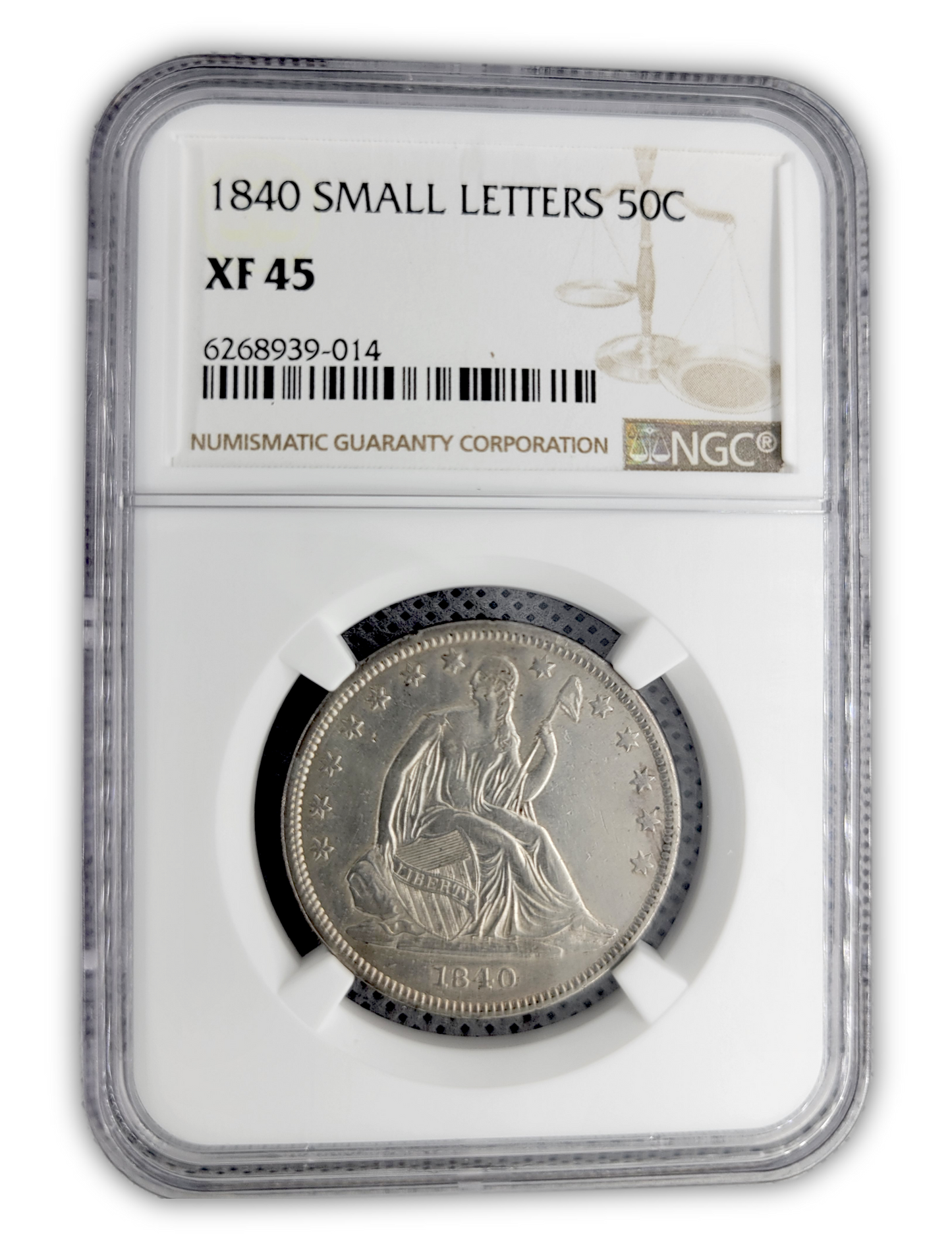 1840 Seated Liberty Half Dollar Philadelphia NGC XF45