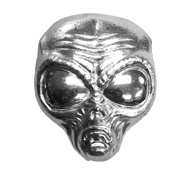 Alien Head Silver - 2oz - Monarch 3D Art Bar