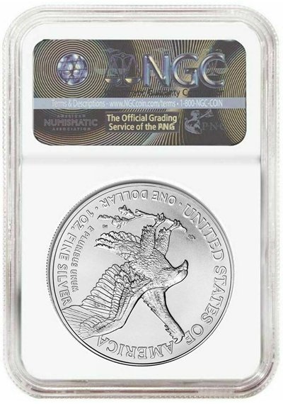 2022 1oz Silver Eagle - NGC MS70 Santa Claus Label - CoinsTV