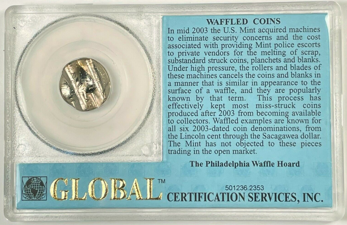 2003 P Roosevelt Dime Mint Canceled - Global Certified