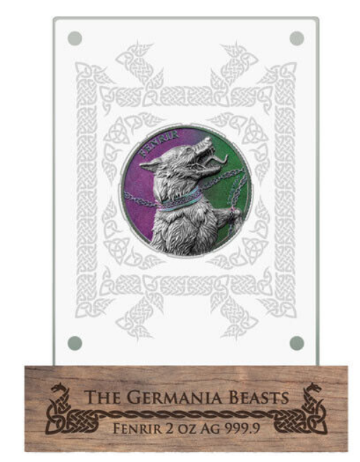 2022 2 oz Germania Fenrir Colorized Silver BU