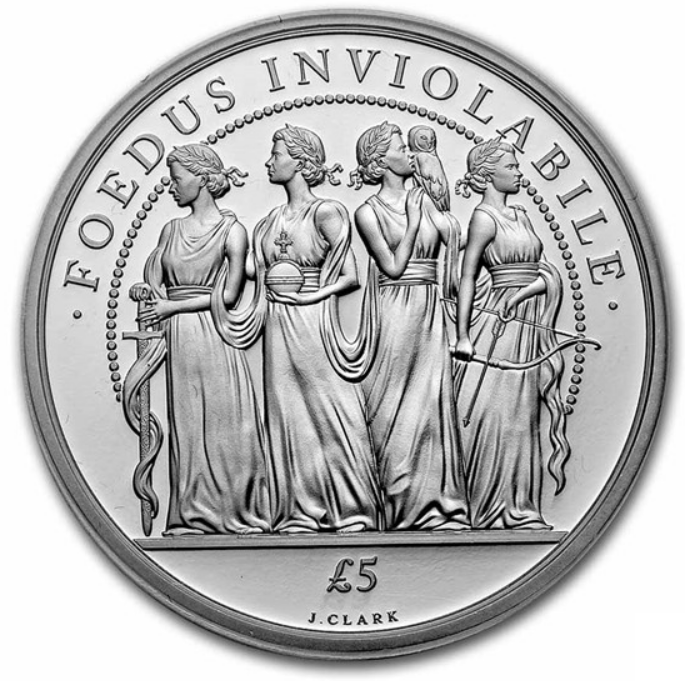 2022 2 oz Alderney Four Graces Silver
