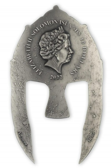 2022 10 oz Solomon Viking Helmet Silver Antique Finish - CoinsTV