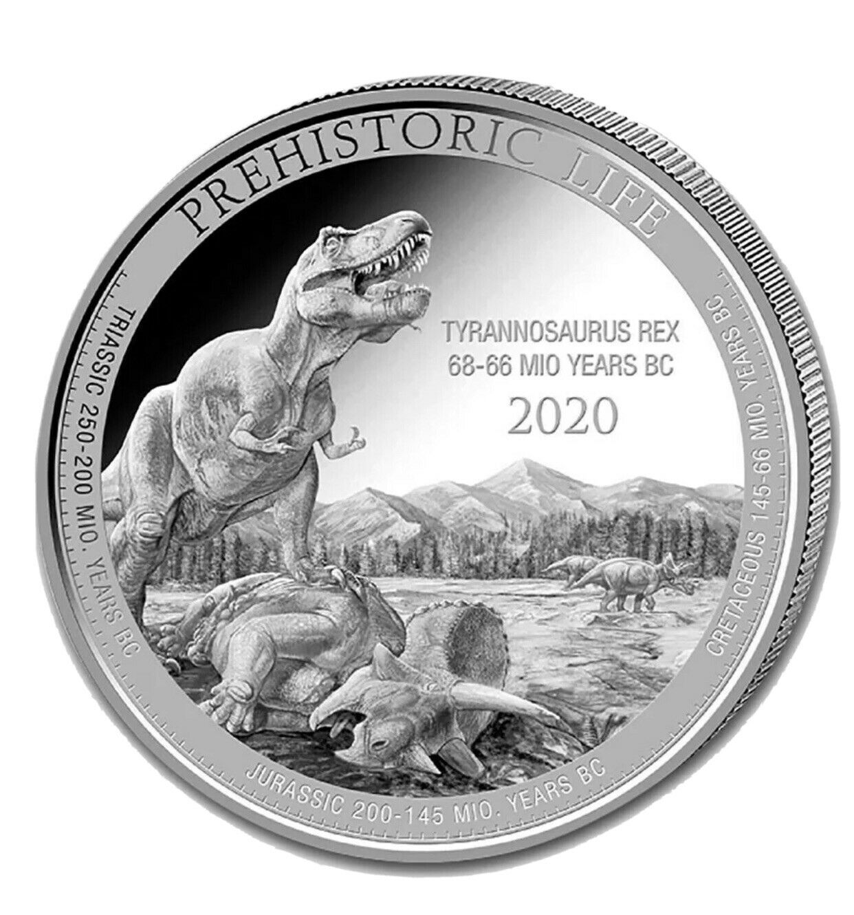 2020 Prehistoric Life T-Rex 1 Oz Silver - Congo - Brilliant Uncirculated - CoinsTV