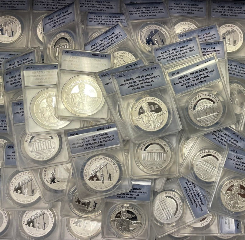 2015 Niue Silver $2 Vietnam Veterans Memorial Commemorative Coin-ANACS PR70- Dcam