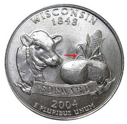 2004 Wisconsin Quarter Dollar Denver - Extra Leaf Low Error - PCGS MS64 - CoinsTV
