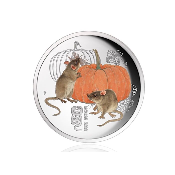 2020 Year of the Mouse 1/4 Oz Silver - Perth Mint - Business Strike - CoinsTV