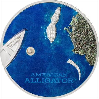 2022 American Alligator - 1 Oz Silver - Colorized Ultra High Relief - CoinsTV