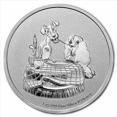 2022 Niue Disney Lady and The Tramp - 1oz .999 Silver BU Coin - CoinsTV