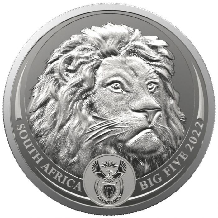 2022 South Africa Big Five Series II - Lion 1 oz .999 Silver BU Coin